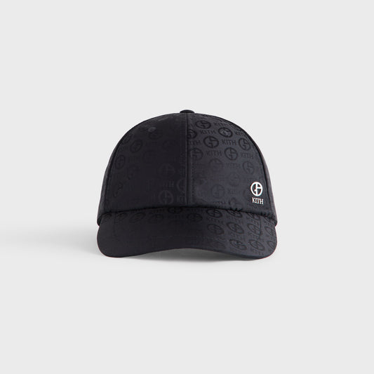 Men Kith Giorgio Armani & Kith Midweight Jacquard Silk Classic Cap - Black