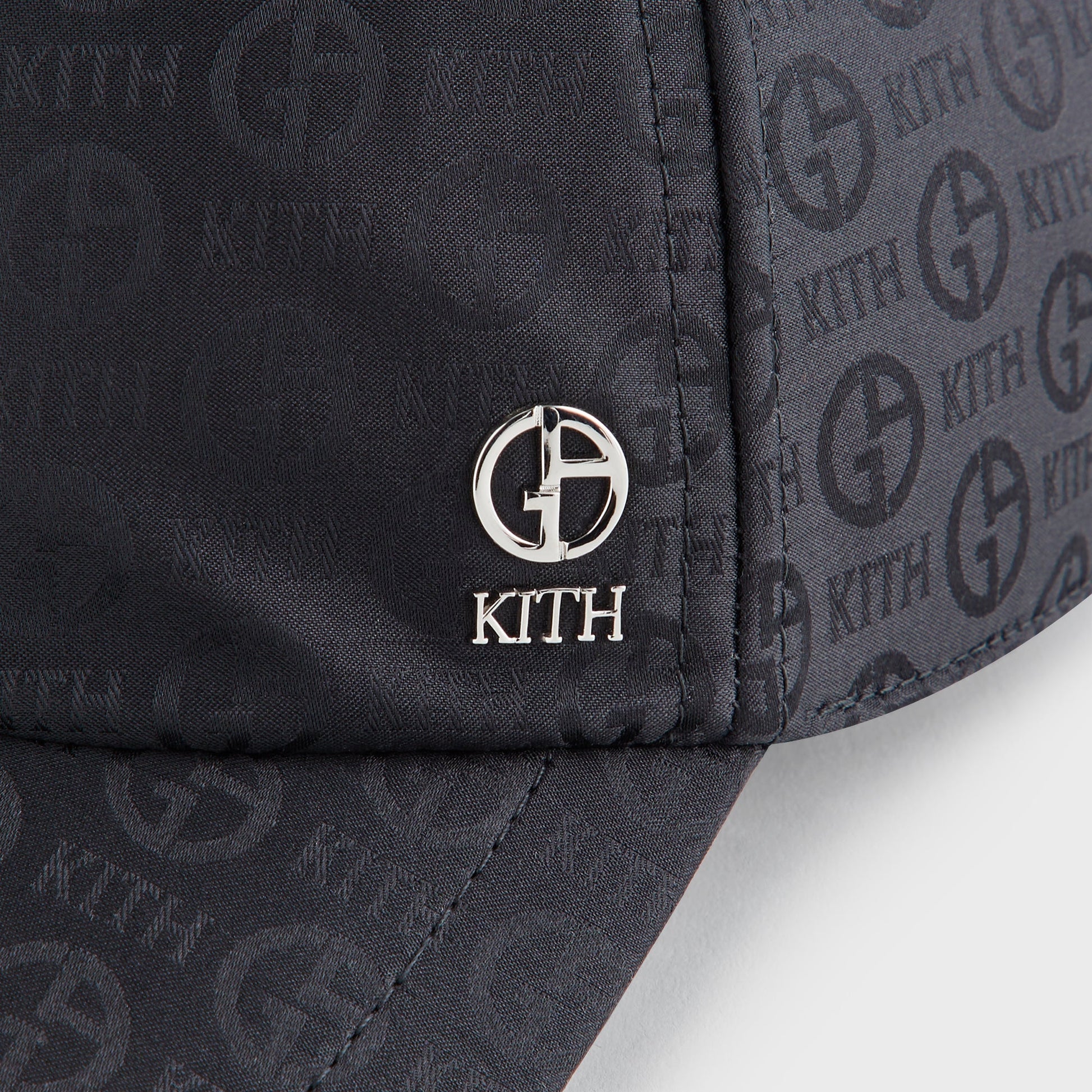 Men Kith Giorgio Armani & Kith Midweight Jacquard Silk Classic Cap - Black