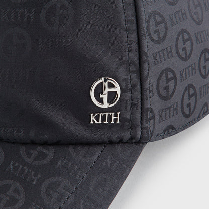 Men Kith Giorgio Armani & Kith Midweight Jacquard Silk Classic Cap - Black