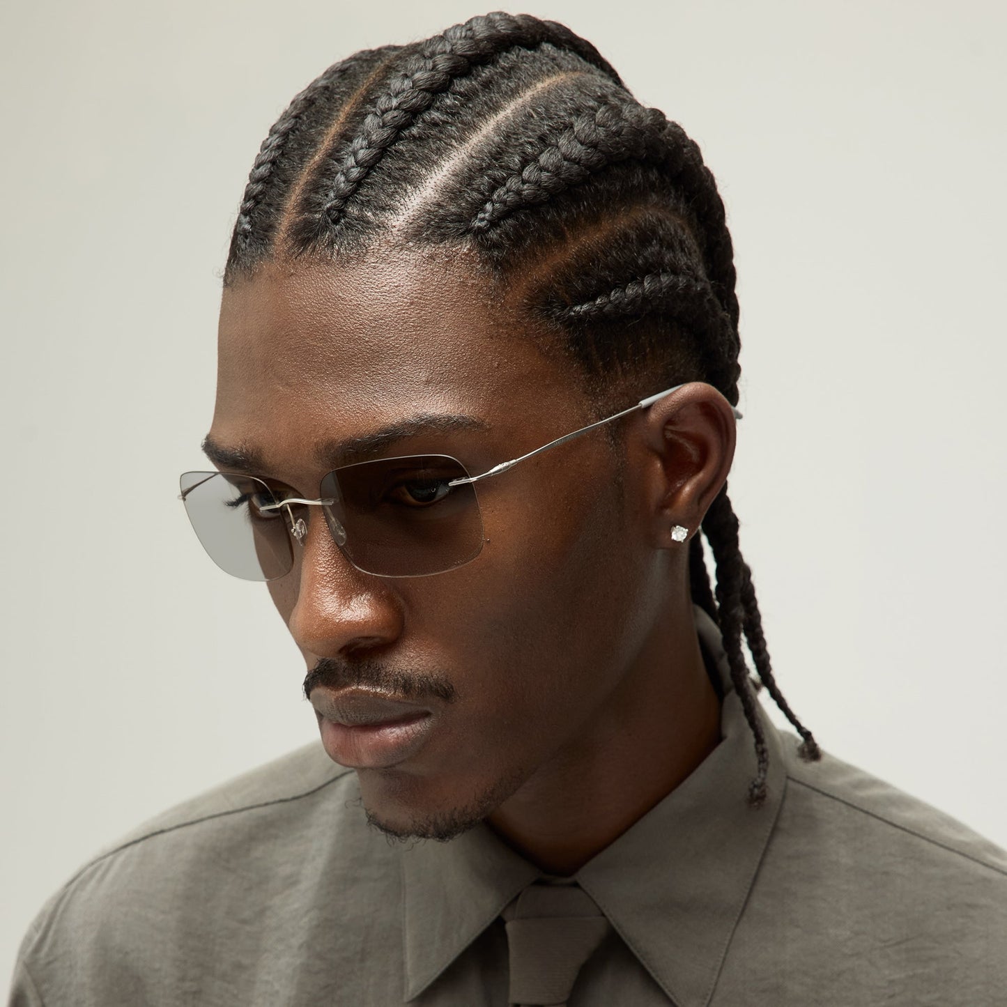 Men Kith Giorgio Armani & Kith Pillow Sunglasses - Concrete