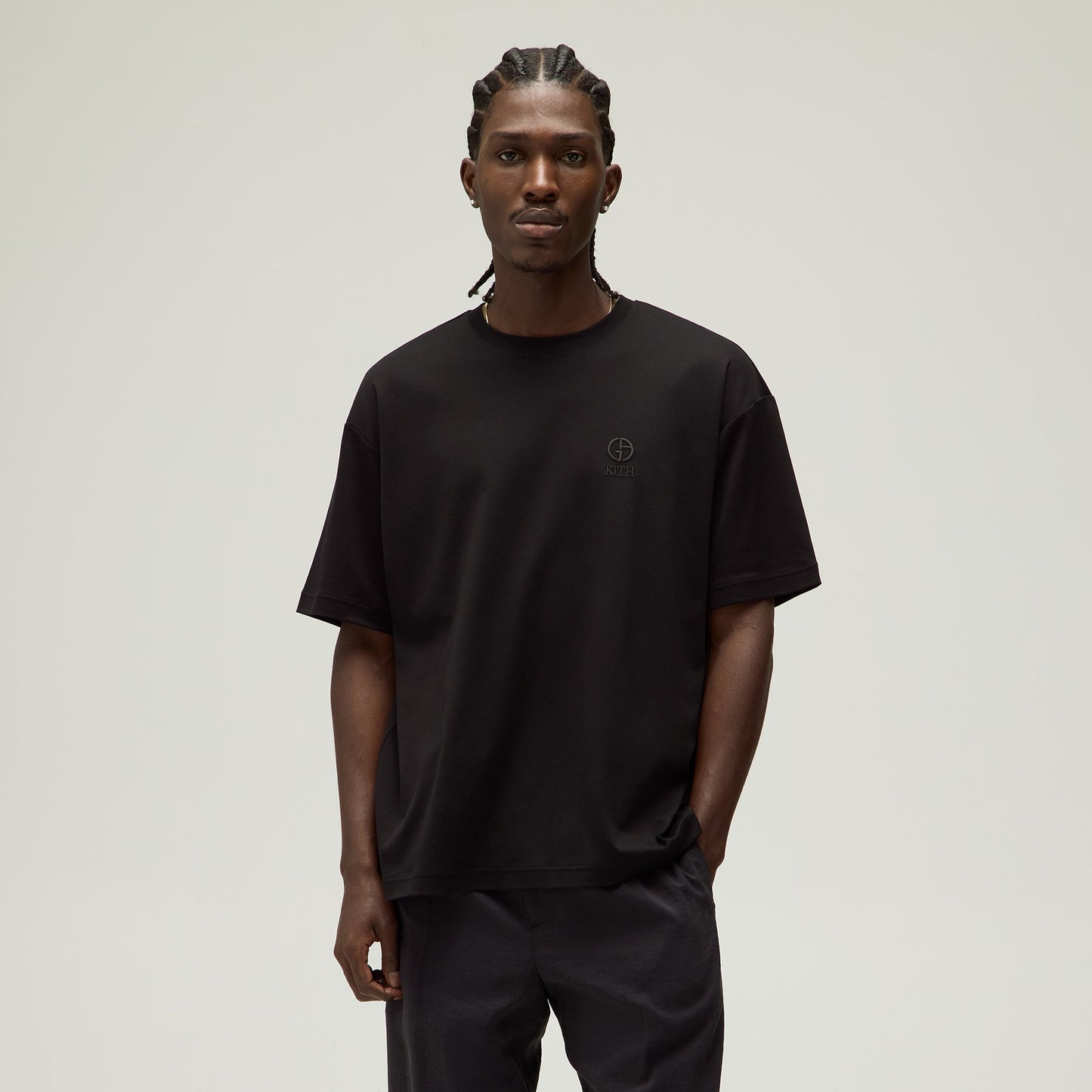 Men Kith Giorgio Armani & Kith Logo Tee - Black