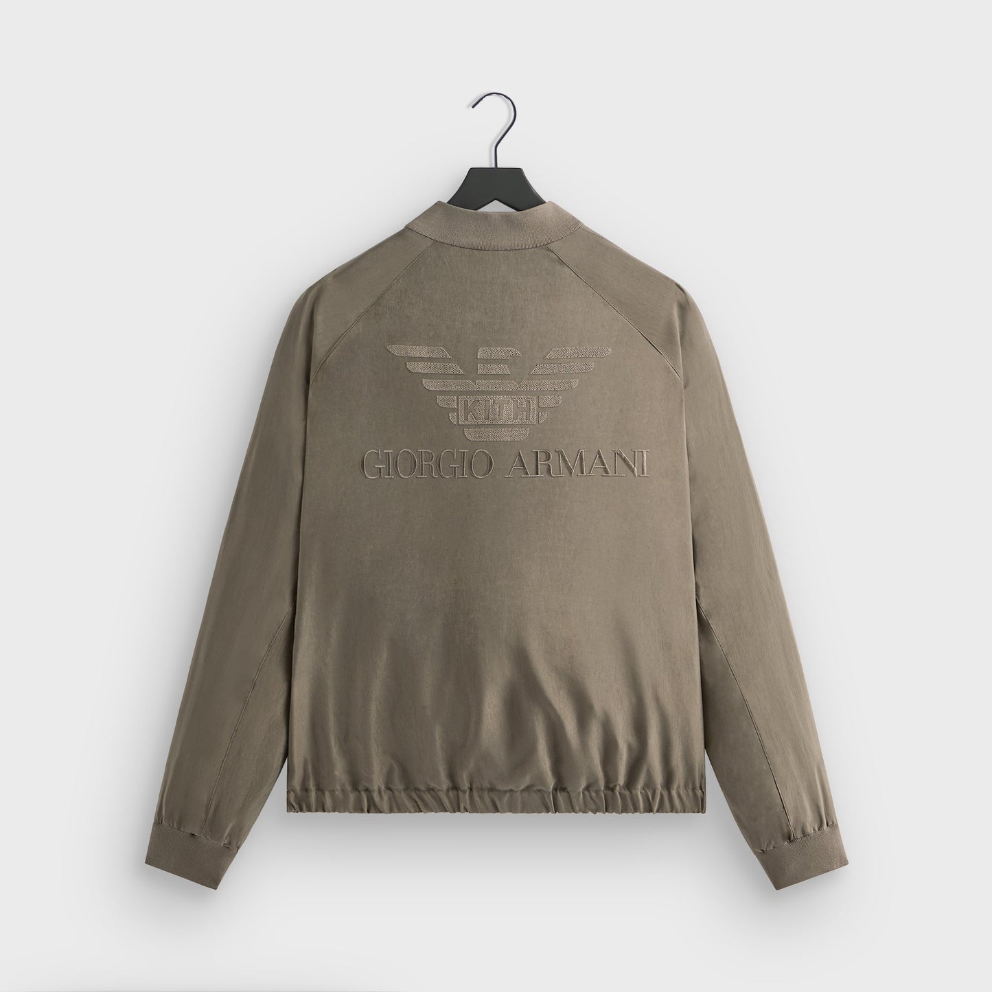 Men Kith Giorgio Armani & Kith Silky Bomber Jacket - Gravel
