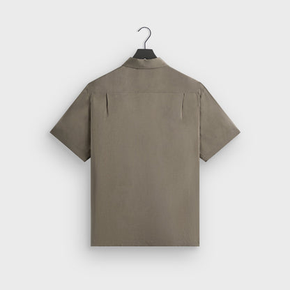 Men Kith Giorgio Armani & Kith Silky Short Sleeve Button Up - Gravel