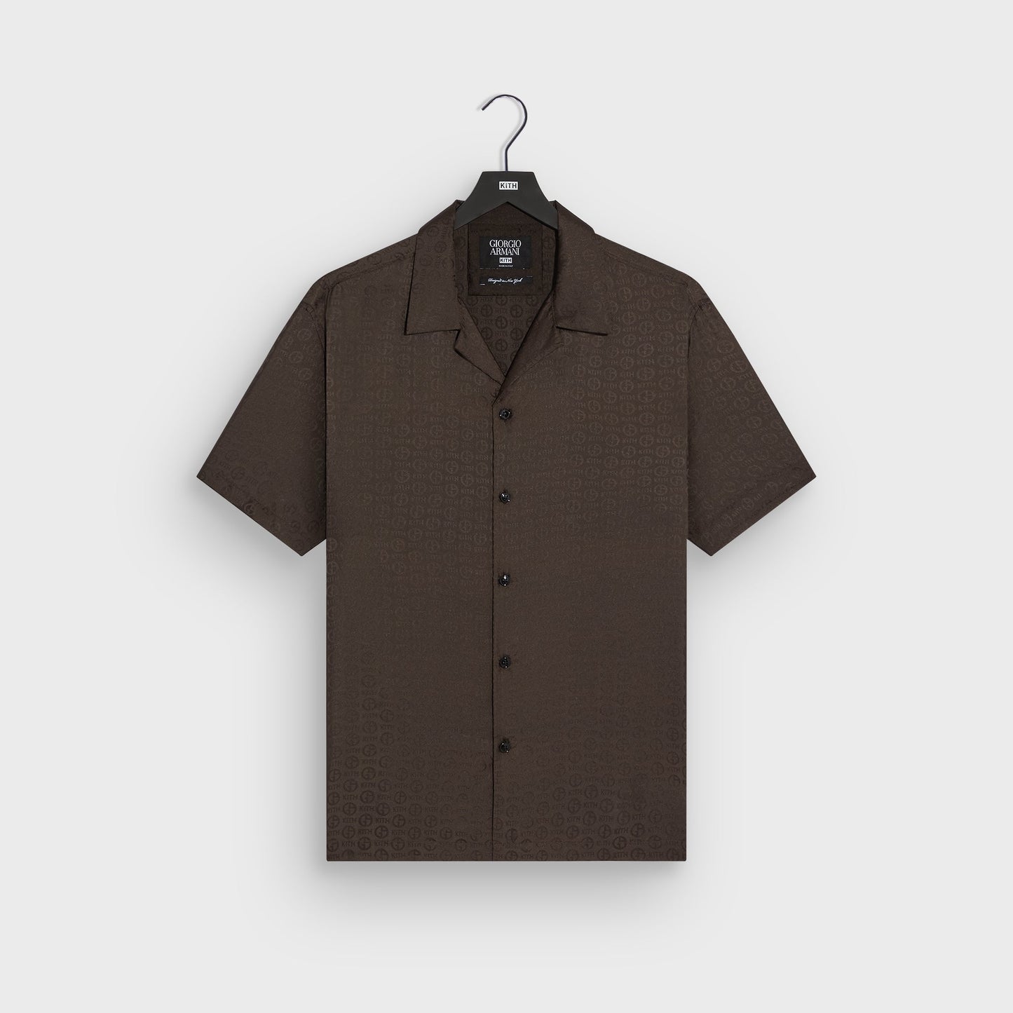 Men Kith Giorgio Armani & Kith Monogram Short Sleeve Thompson Camp Collar Shirt
