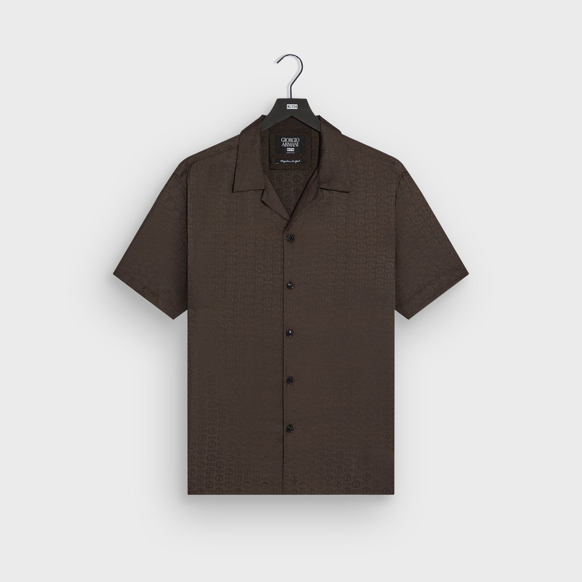 Men Kith Giorgio Armani & Kith Monogram Short Sleeve Thompson Camp Collar Shirt