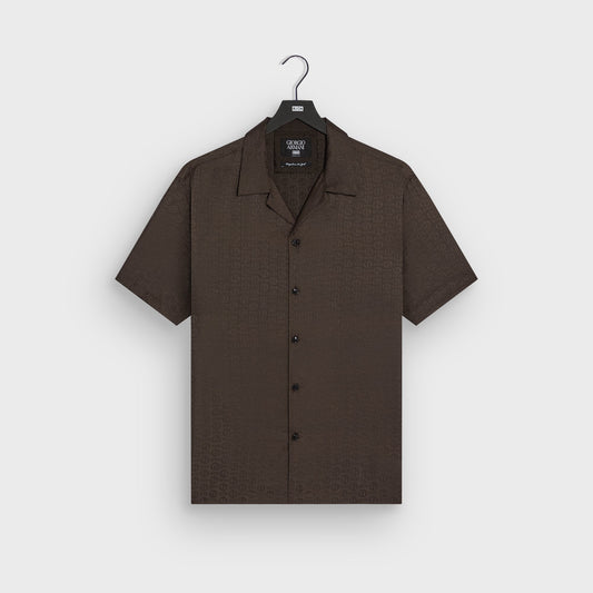 Men Kith Giorgio Armani & Kith Monogram Short Sleeve Thompson Camp Collar Shirt
