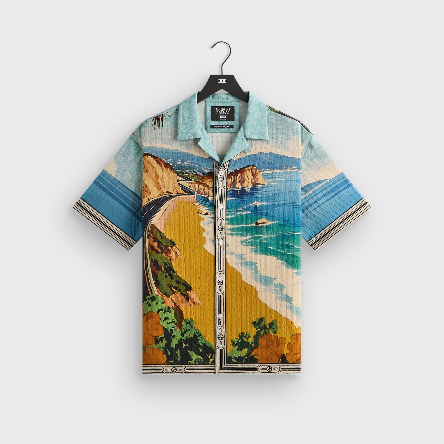 Men Kith Giorgio Armani & Kith Malibu Short Sleeve Thompson Camp Collar Shirt -