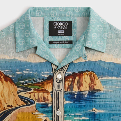 Men Kith Giorgio Armani & Kith Malibu Short Sleeve Thompson Camp Collar Shirt -