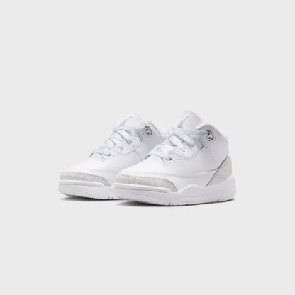 Kids Kith Nike TD Air Jordan 3 Retro - White / Metallic Silver / White