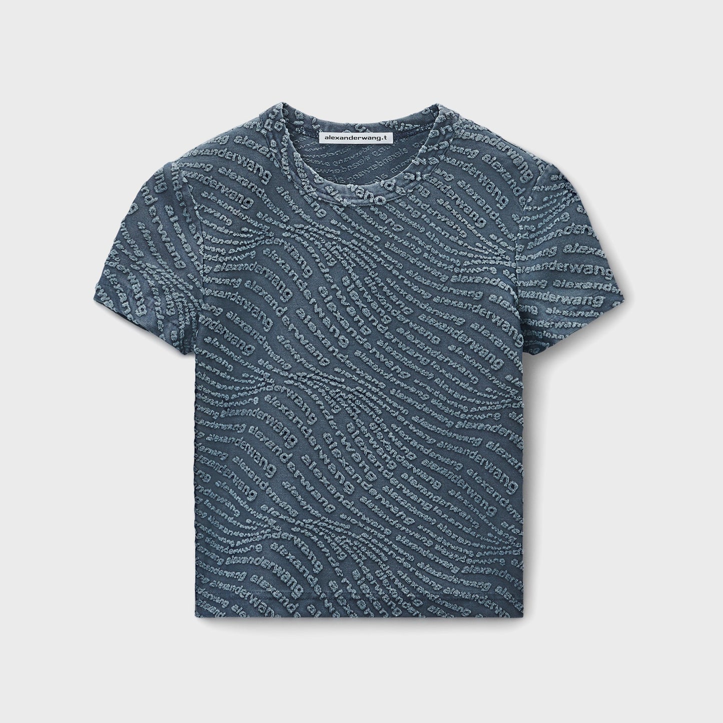 Women Kith T by Alexander Wang Jacquard Logo Baby Tee - Graphite