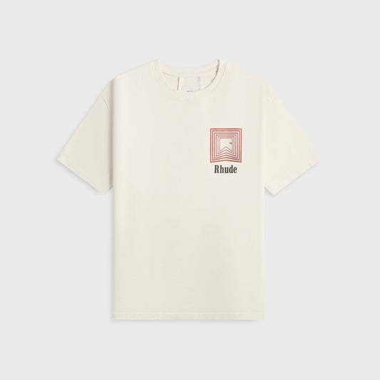 Men Kith Rhude Chevron Logo Repeat Tee - Vintage White