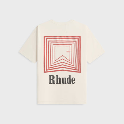 Men Kith Rhude Chevron Logo Repeat Tee - Vintage White