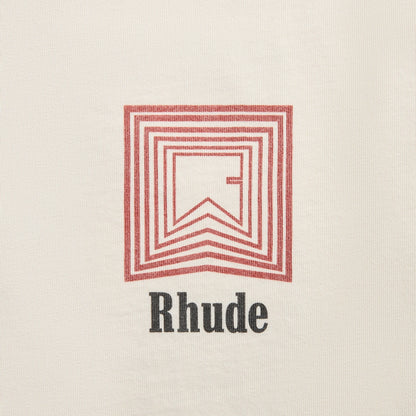 Men Kith Rhude Chevron Logo Repeat Tee - Vintage White