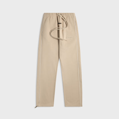Men Kith Essentials Relaxed Fleece Sweatpant With Piping - Timber / Cloud White