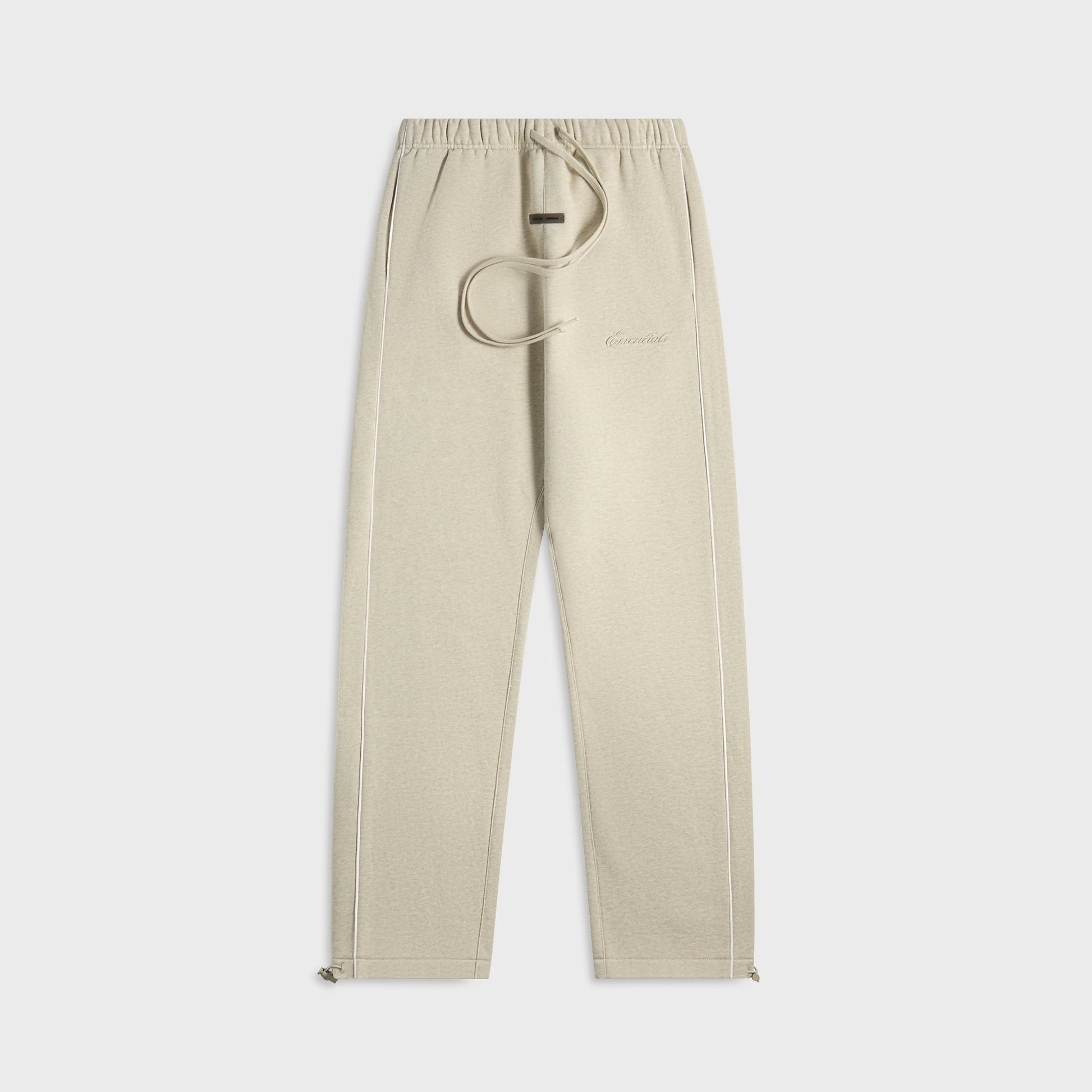 Men Kith Essentials Relaxed Fleece Sweatpant With Piping - Heather Stone / Clou