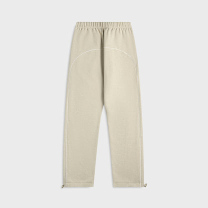 Men Kith Essentials Relaxed Fleece Sweatpant With Piping - Heather Stone / Clou