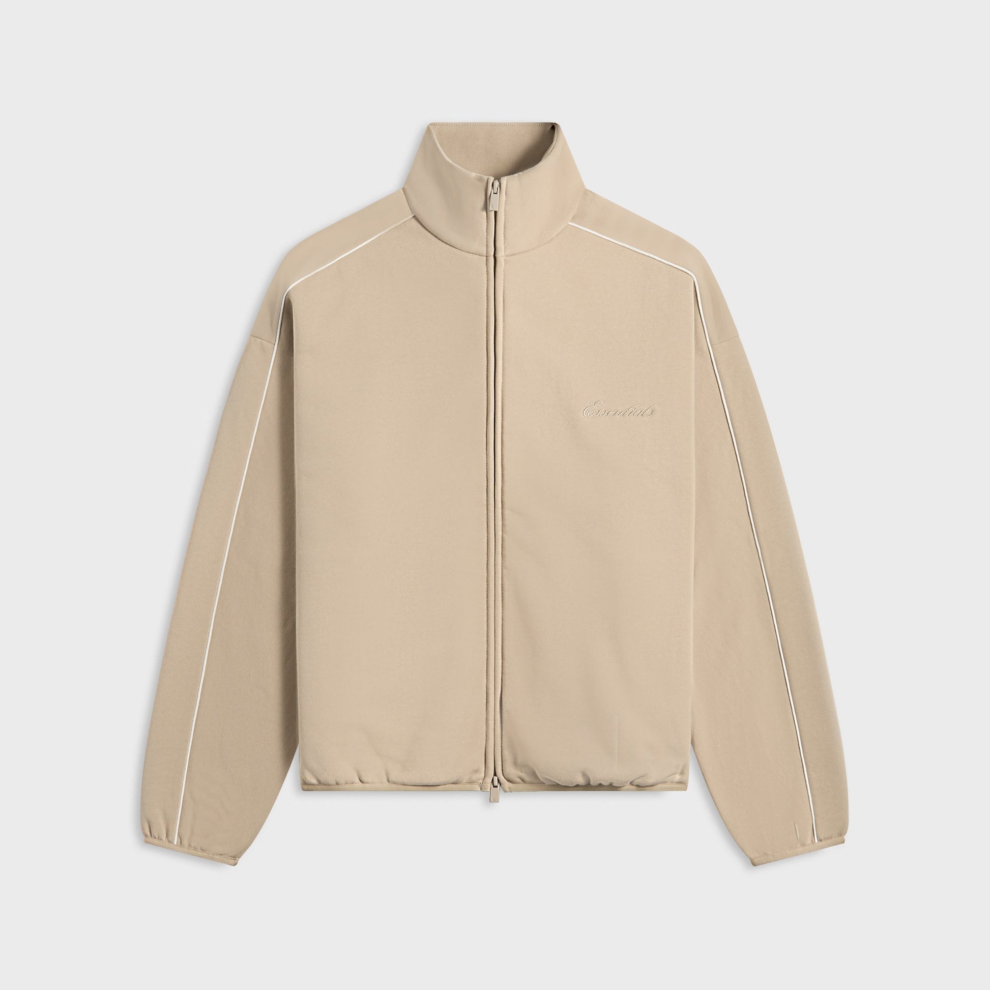 Men Kith Essentials Modern Fit Fleece Track Jacket - Timber / Cloud White