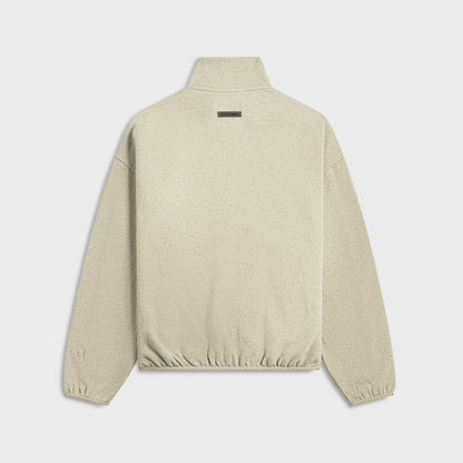 Men Kith Essentials Modern Fit Fleece Track Jacket - Heather Stone / Cloud Whit