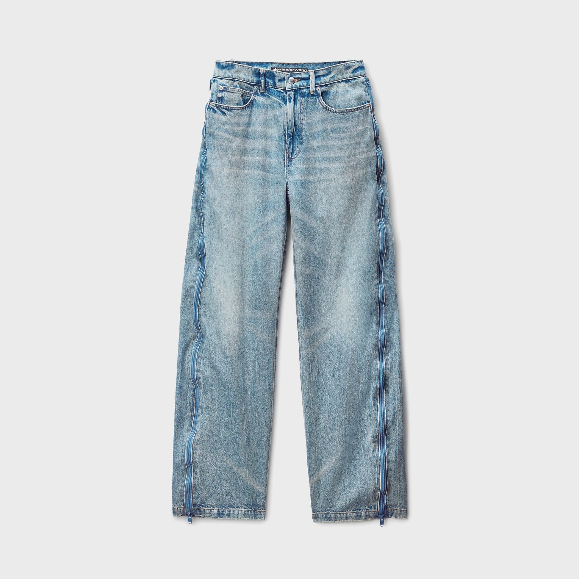 Women Kith T by Alexander Wang Curved Zipper Pant with Basketball Mesh - Vintage