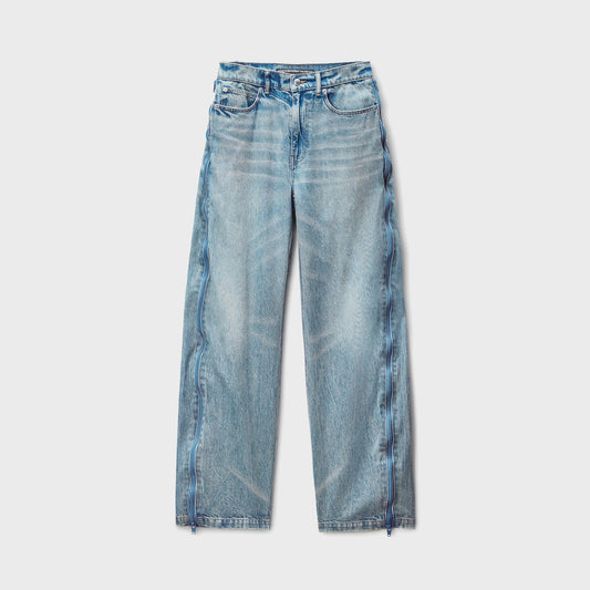 Women Kith T by Alexander Wang Curved Zipper Pant with Basketball Mesh - Vintage