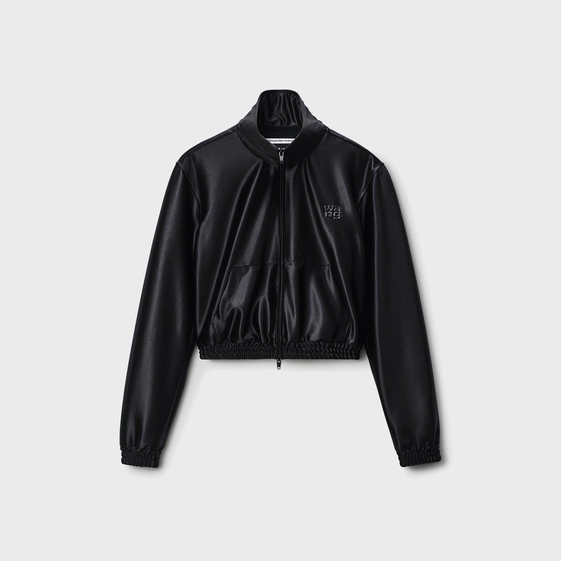 Women Kith T by Alexander Wang Shrunken Zip-Up Jacket - Black