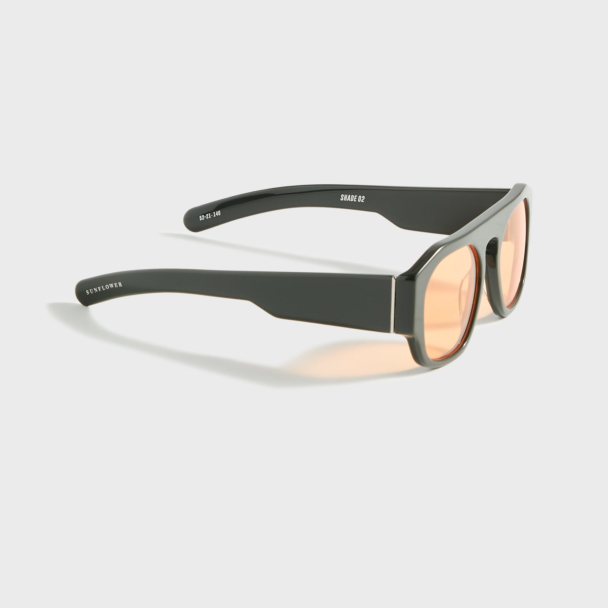 Men Kith Flatlist Shade 02 - Solid Forrest Dk Green / Solid Orange Lens