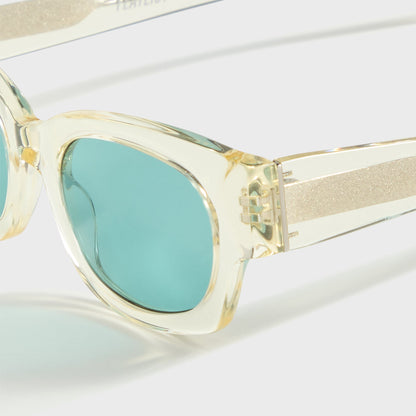 Men Kith Flatlist Shade 01 - Crystal Yellow / Solid Teal Lens