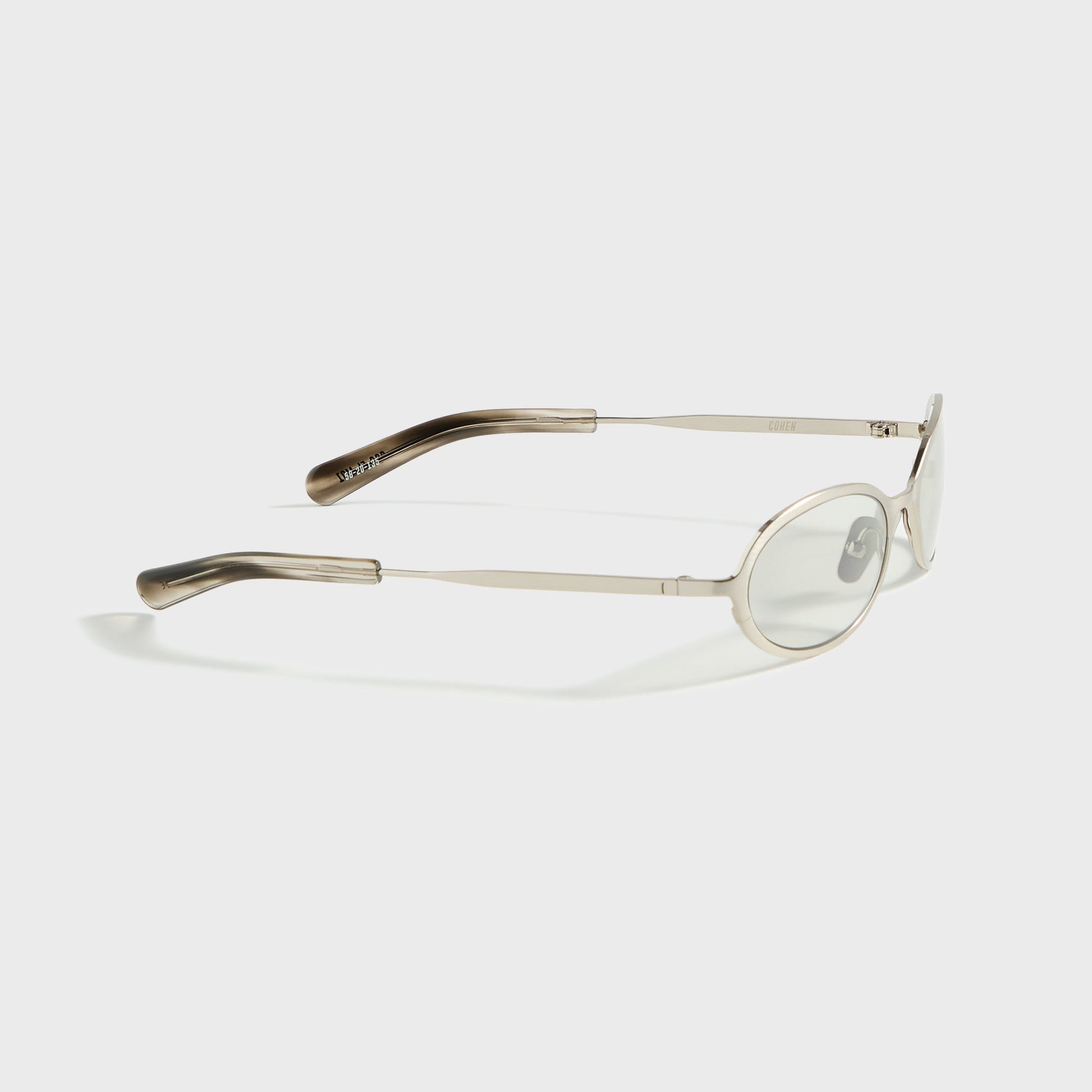 Men Kith Flatlist Cohen - Brushed Silver / Transparent Grey Lens