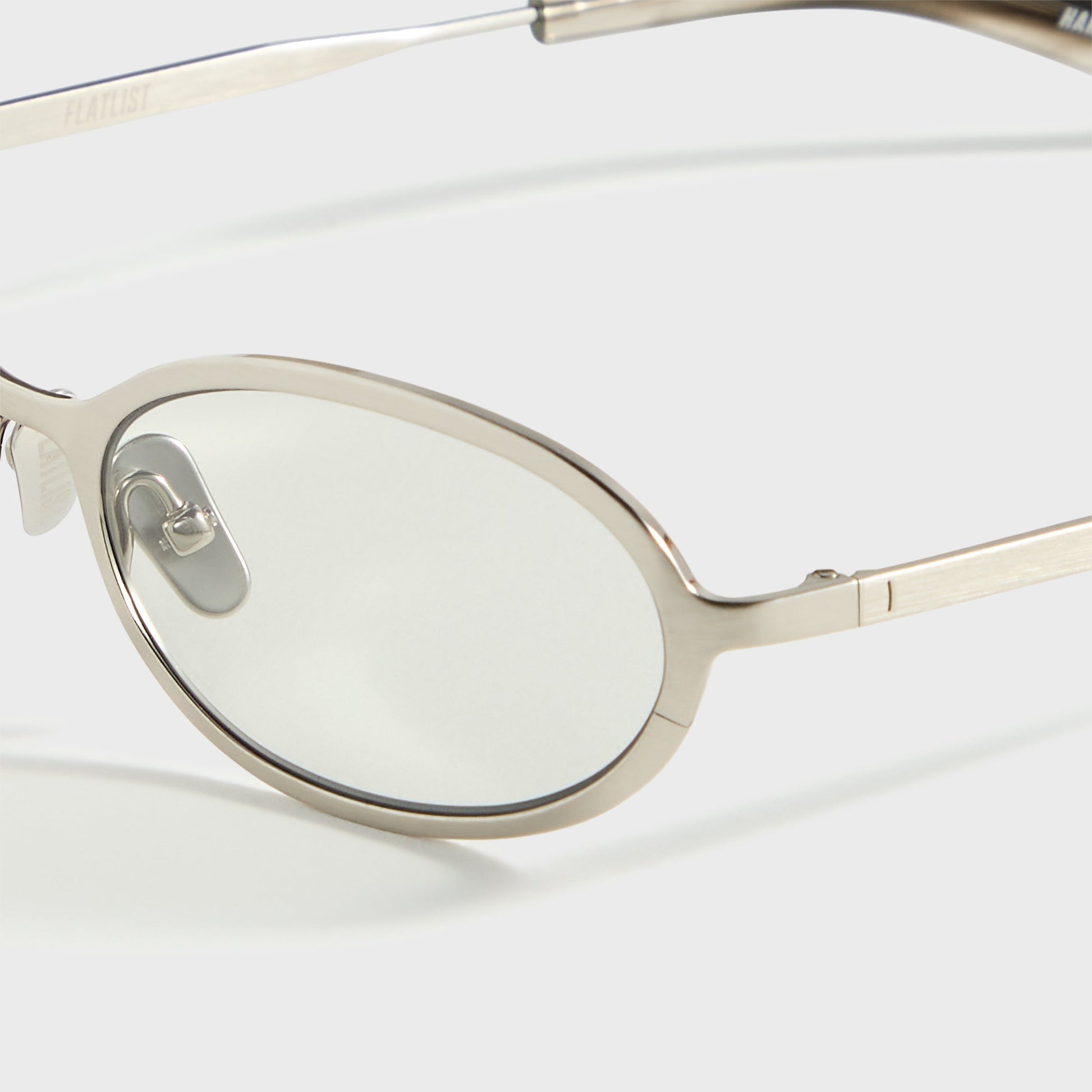 Men Kith Flatlist Cohen - Brushed Silver / Transparent Grey Lens
