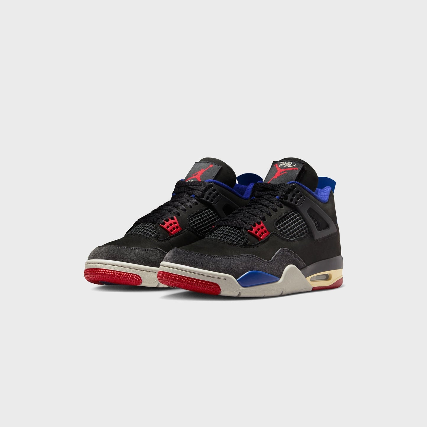 Men Kith Jordan Air Jordan 4 Retro OG - Black / Fire Red / Deep Royal Blue / Da