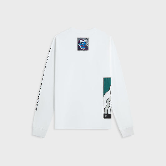 Men Kith by Parra Your Face Long Sleeve Tee - White