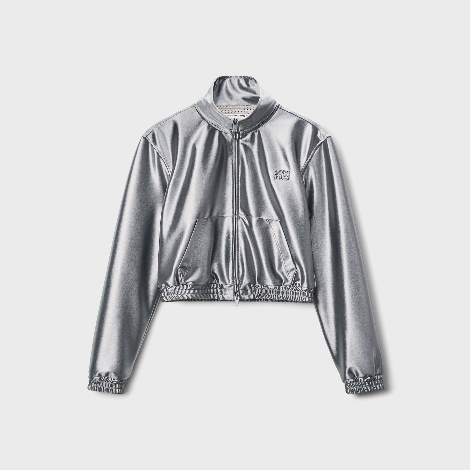 Women Kith T by Alexander Wang Shrunken Zip-Up Jacket - Alloy