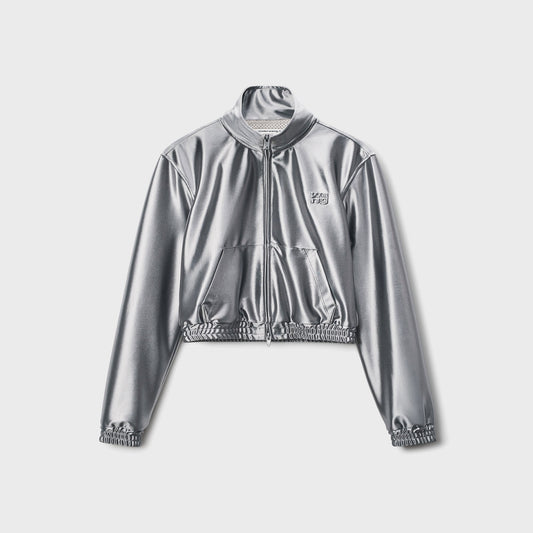 Women Kith T by Alexander Wang Shrunken Zip-Up Jacket - Alloy