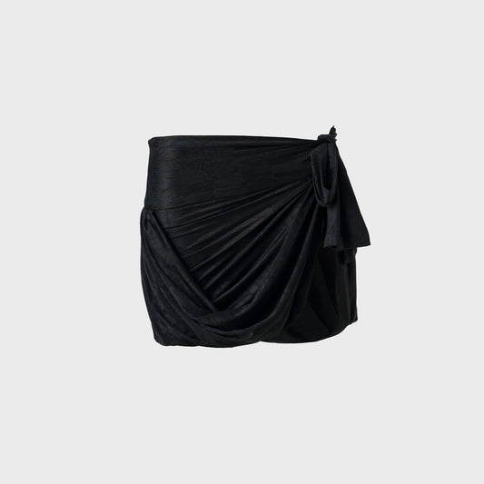 Women Kith Siedres Tie Detailed Jersey Wrap Mini Skirt - Black