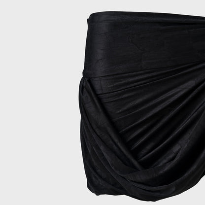 Women Kith Siedres Tie Detailed Jersey Wrap Mini Skirt - Black