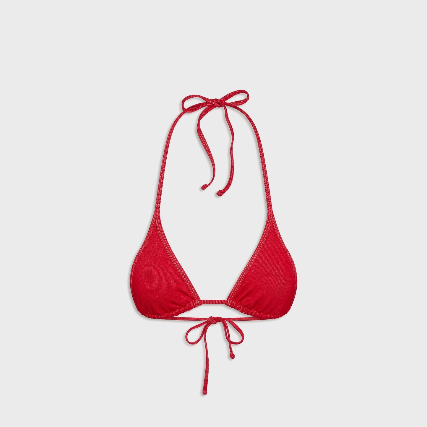 Women Kith Frankies Bikinis Paradise Denim Top - Red