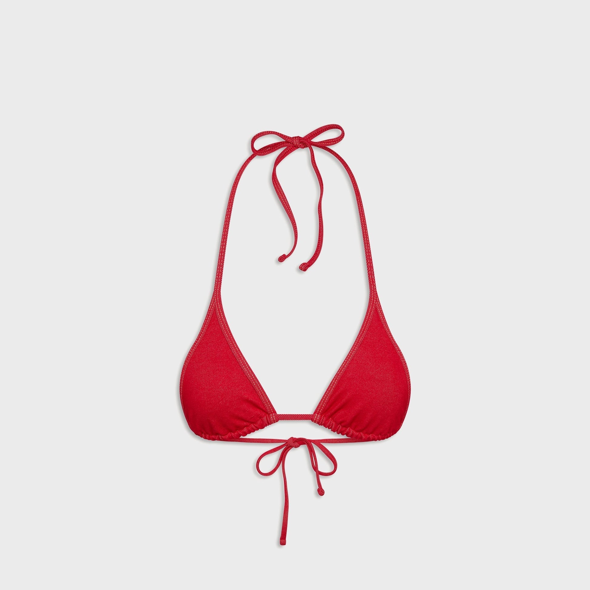 Women Kith Frankies Bikinis Paradise Denim Top - Red