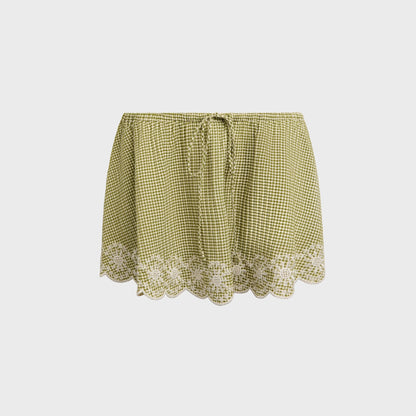 Women Kith Maelle Gingham Mini Skirt - Green
