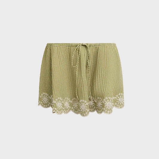 Women Kith Maelle Gingham Mini Skirt - Green