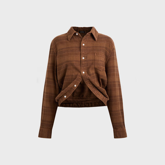 Women Kith R13 Wrap Around Shirt - Plaid Brown