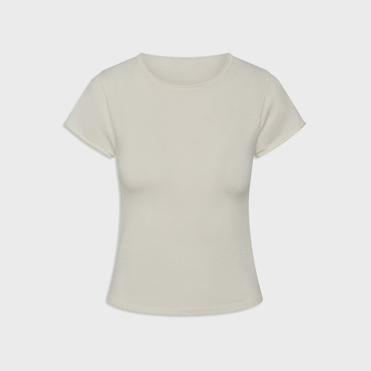 Women Kith Frankies Bikinis Baylee Cloud Knit Tee - Soft Vanilla