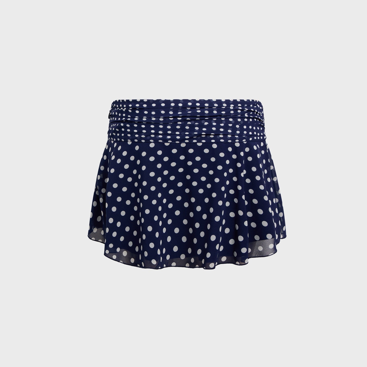 Women Kith Chiffon Slit Mini Skirt - Navy Polka Dot
