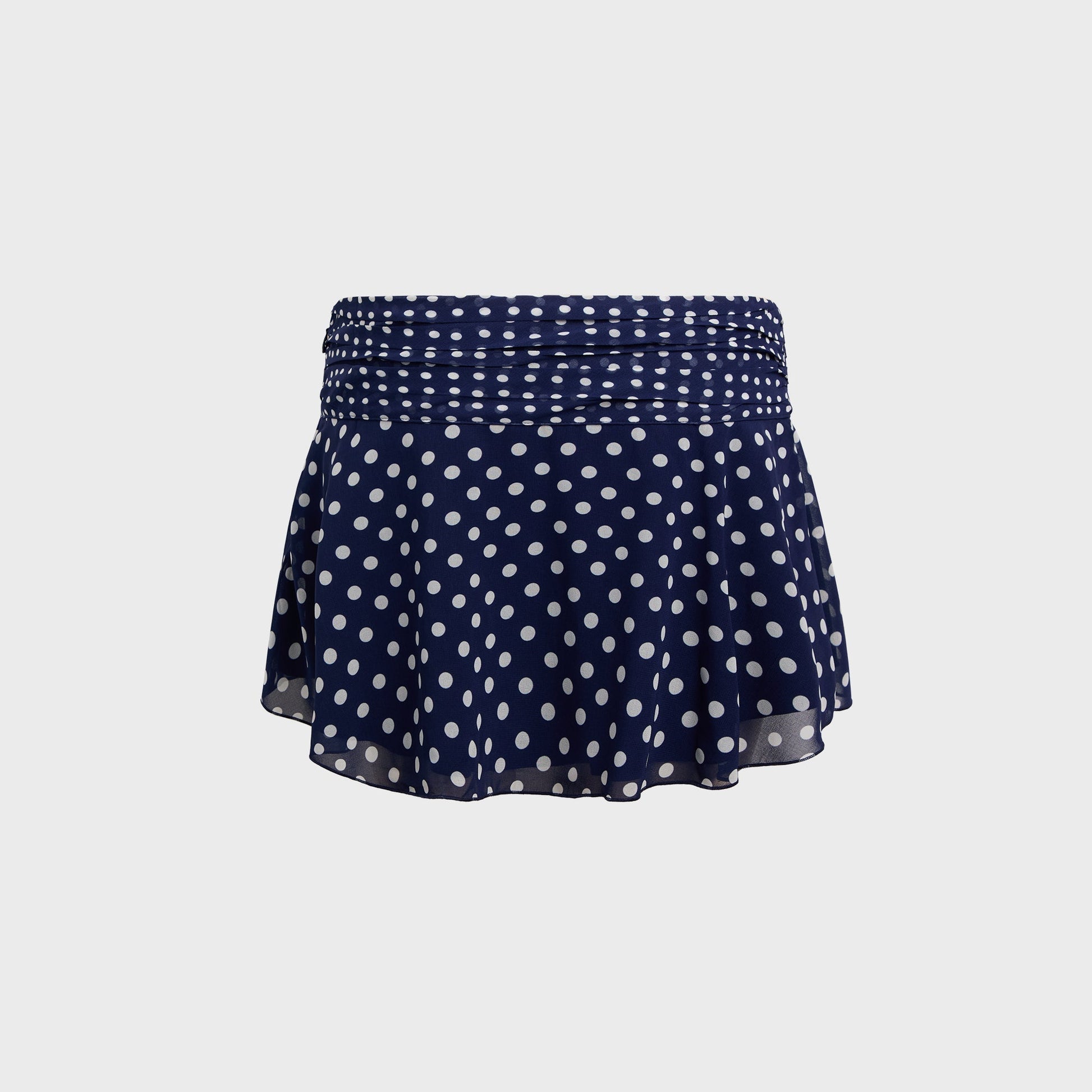 Women Kith Chiffon Slit Mini Skirt - Navy Polka Dot