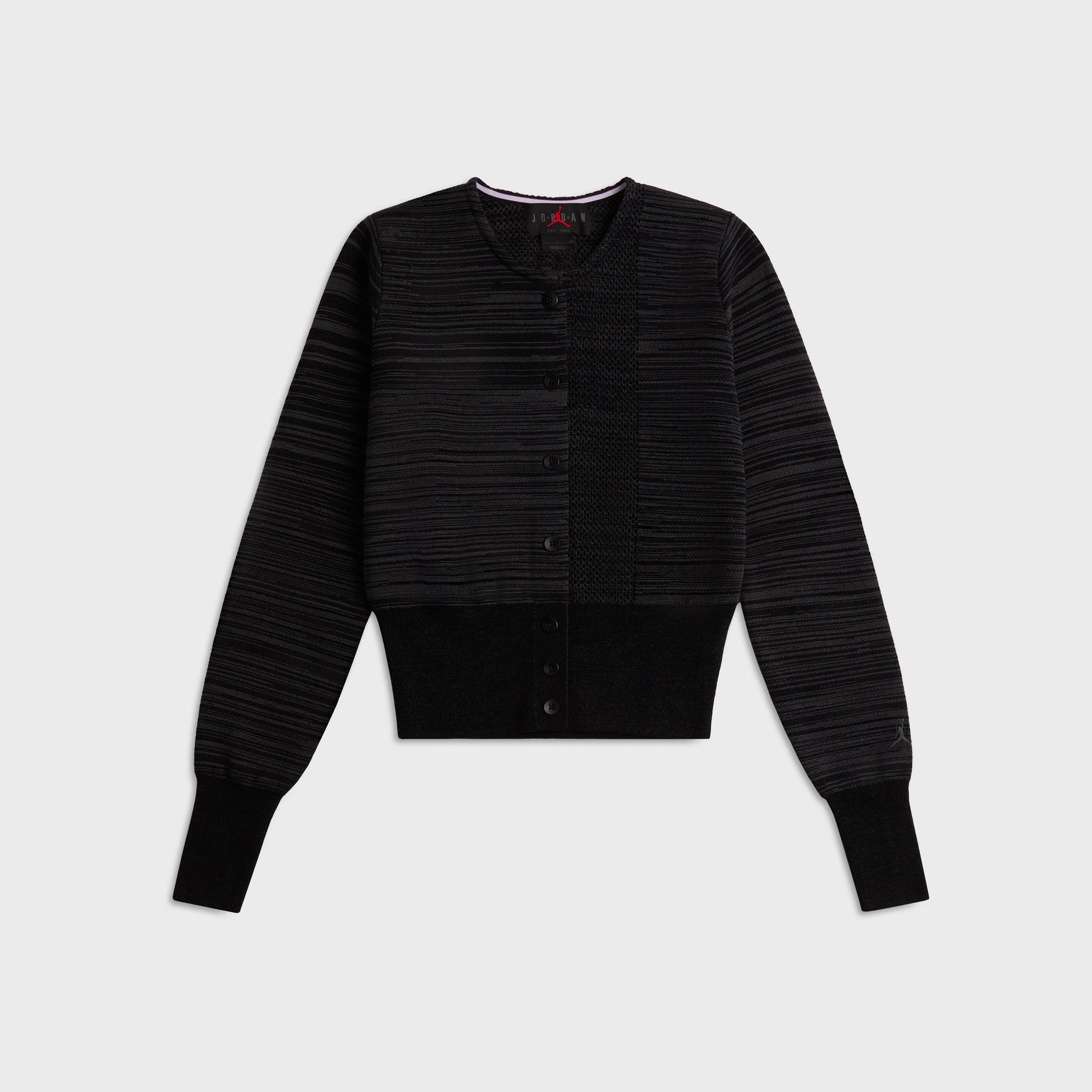 Women Kith Jordan x Téla Knit Cardigan - Dark Smoke Grey / Black