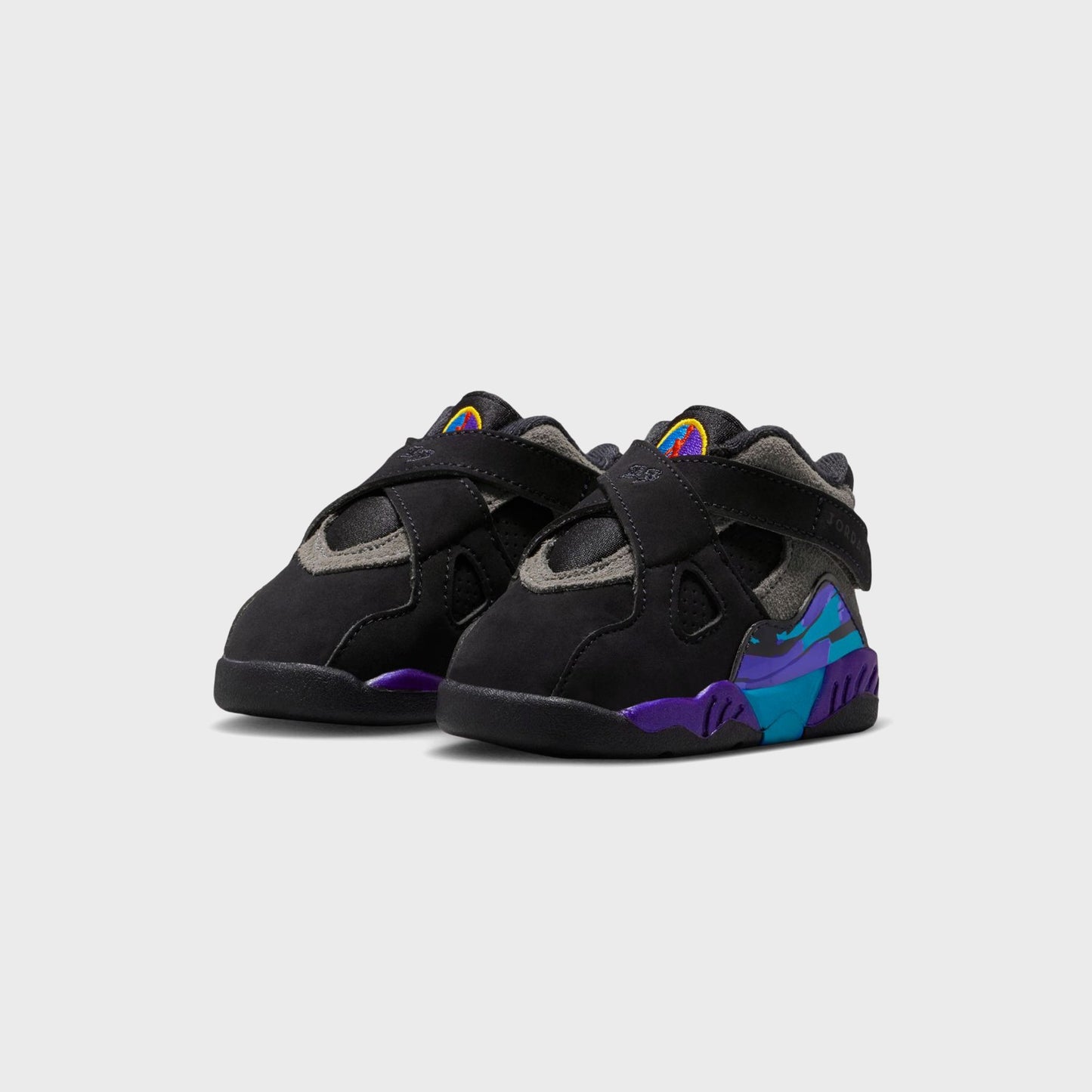 Kids Kith Jordan Air Jordan 8 Retro - Black / Bright Concord / Aqua