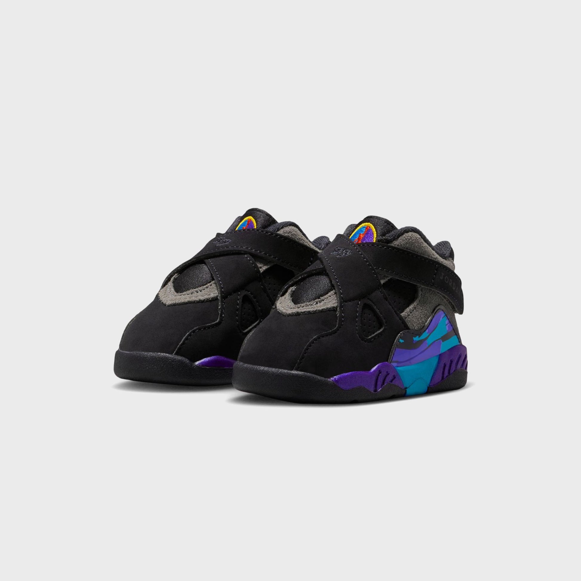 Kids Kith Jordan Air Jordan 8 Retro - Black / Bright Concord / Aqua
