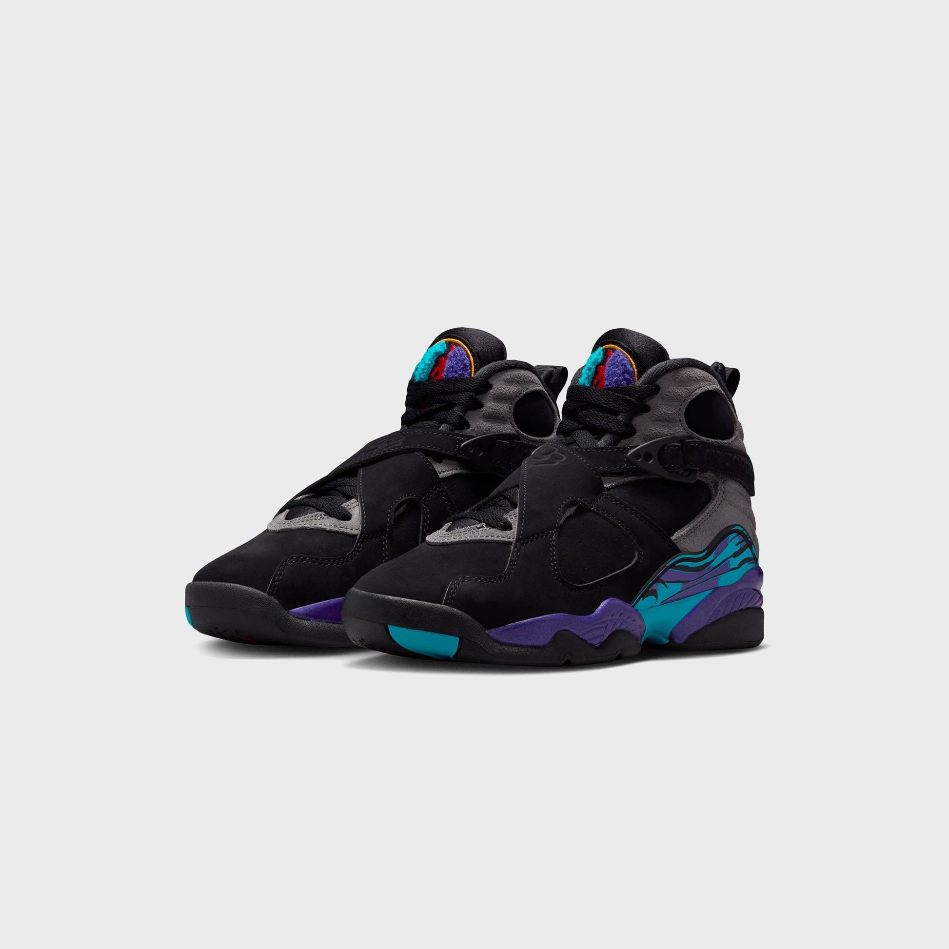 Kids Kith Jordan Air Jordan 8 Retro - Black / Bright Concord / Aqua