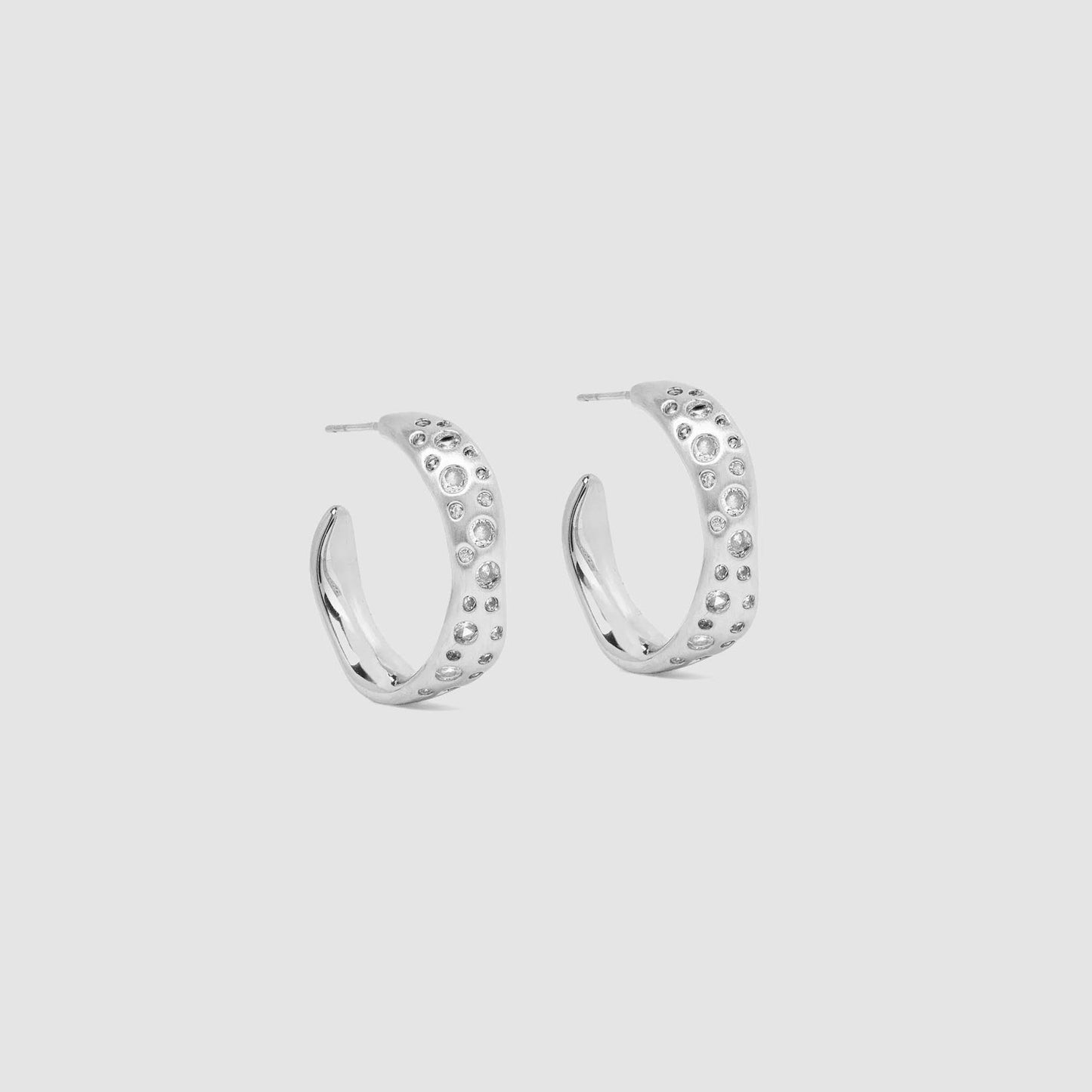 Women Kith Black Suede Studio Wave Earring - Silver