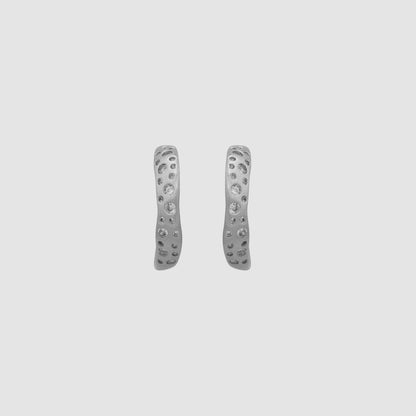 Women Kith Black Suede Studio Wave Earring - Silver