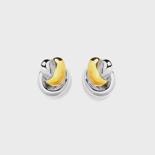Women Kith Black Suede Studio Knot Earring - Silver / Gold